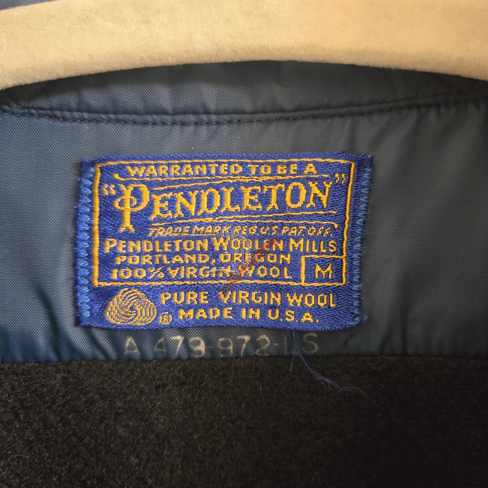 Pendleton 100% Virgin Wool Jacket, Heavy Shirt, Size M, Navy - Picture 2 of 12